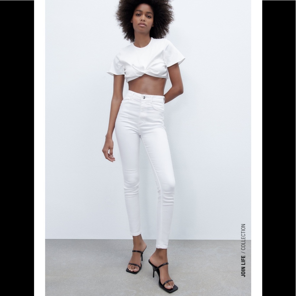 Zara skinny white jeans